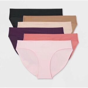 Auden 6 Pack Microfiber Invisible Edge Hipster Panties Multi Size XS (0-2)